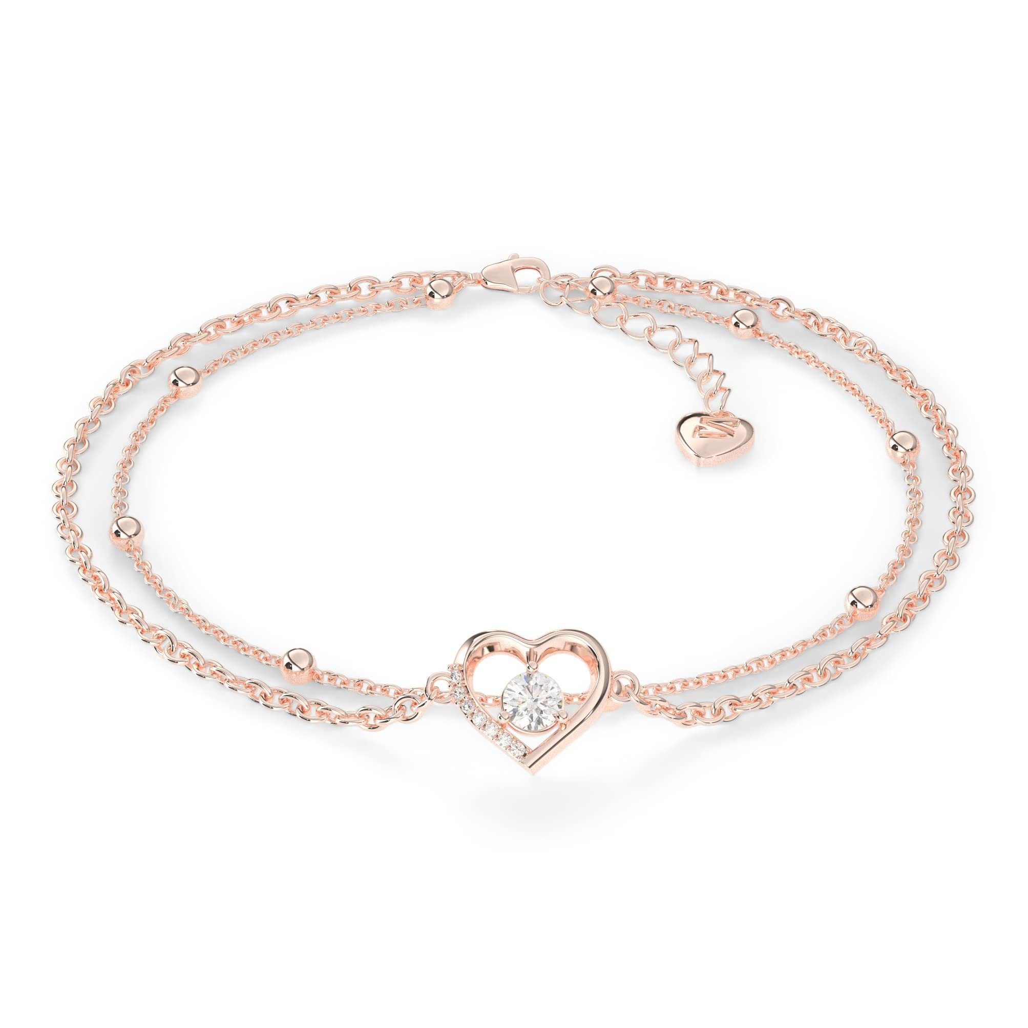 SERASAR Fußkette Fußkettchen aus Sterlingsilber [Heart] (1-tlg), Women Heart Symbol Anklet in 925 Sterling Silver with 18k Gold Plating