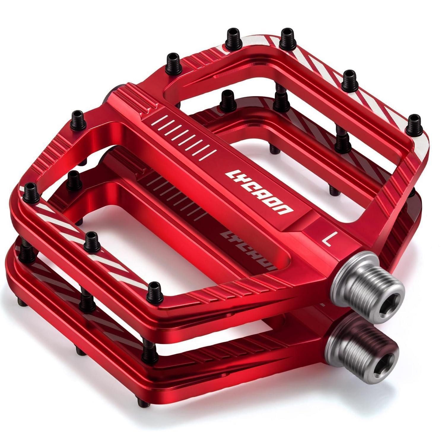 LuxusKollektion Plattformpedale Fahrradpedale MTB/Rennrad Aluminium rutschfest Rot