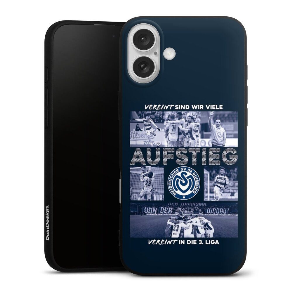 DeinDesign Handyhülle MSV Duisburg Aufstieg Offizielles Lizenzprodukt, Apple iPhone 16 Plus Silikon Hülle Premium Case Handy Schutzhülle