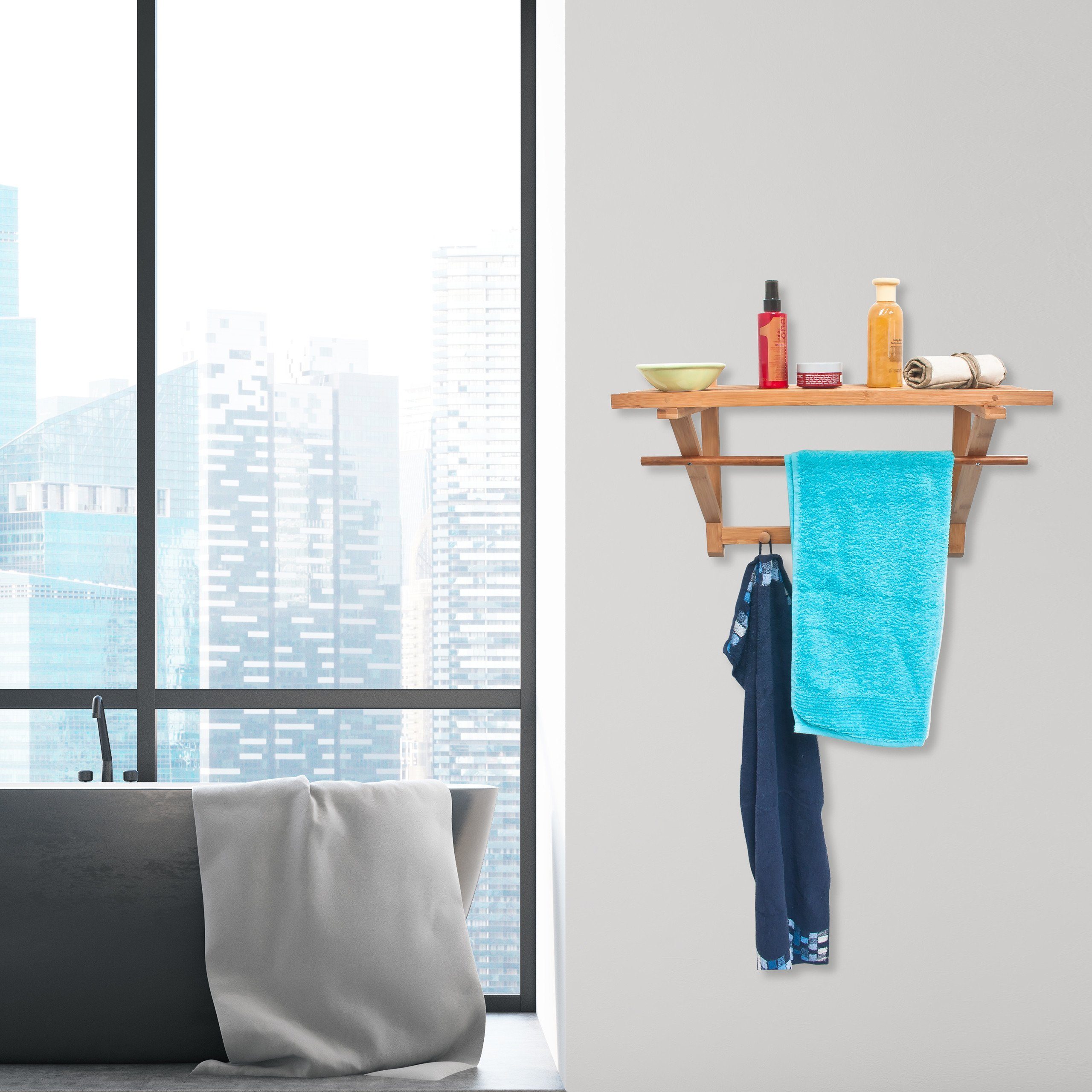 relaxdays Wandgarderobe Bambus günstig online kaufen