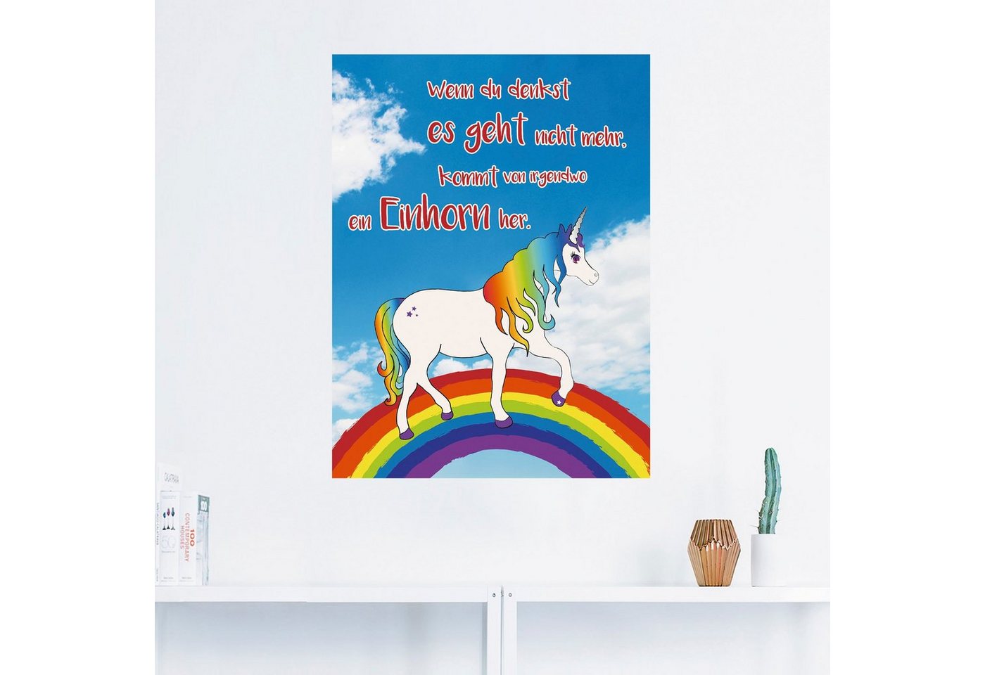 Artland Wandbild »Einhorn mit Regenbogen«, Animal Fantasy (1 Stück), in vielen Größen & Produktarten -Leinwandbild, Poster, Wandaufkleber / Wandtattoo auch für Badezimmer geeignet-HomeTrends