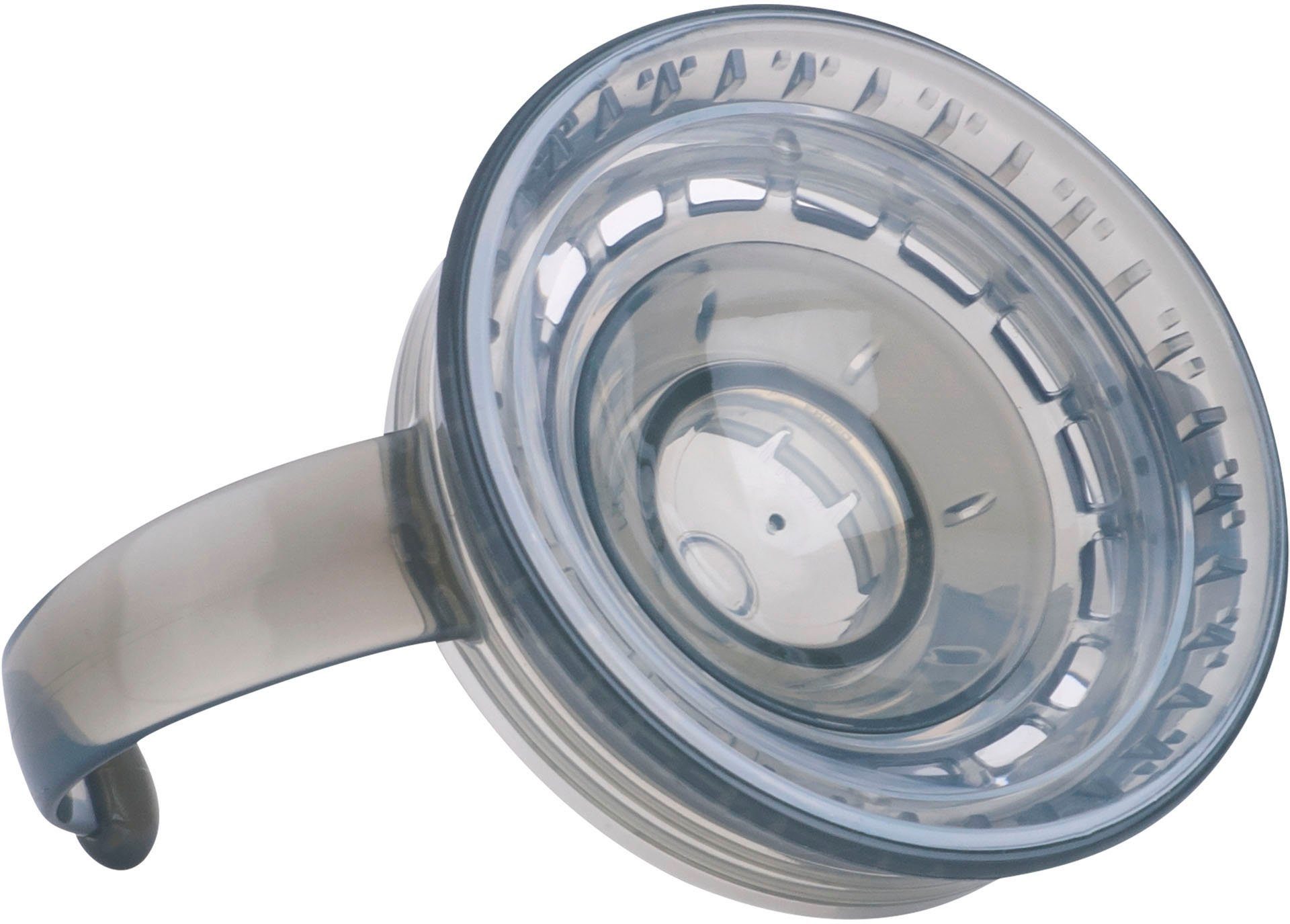 Handgriffen Trinklerntasse 360° grau, Kunststoff, mit Kinderbecher Nuby 240ml,