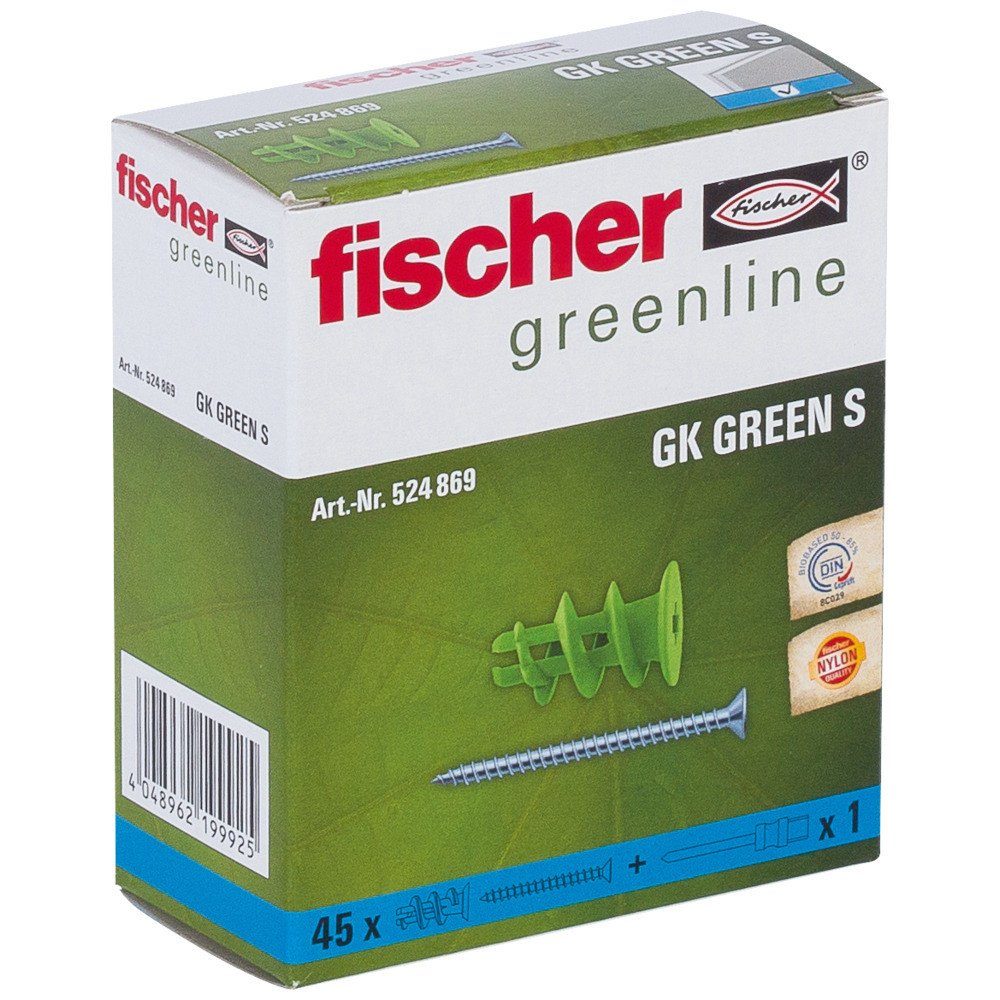 22 Dübel-Set Fischer fischer und - green 90 Schrauben- Gipskartondübel GK Stück mm
