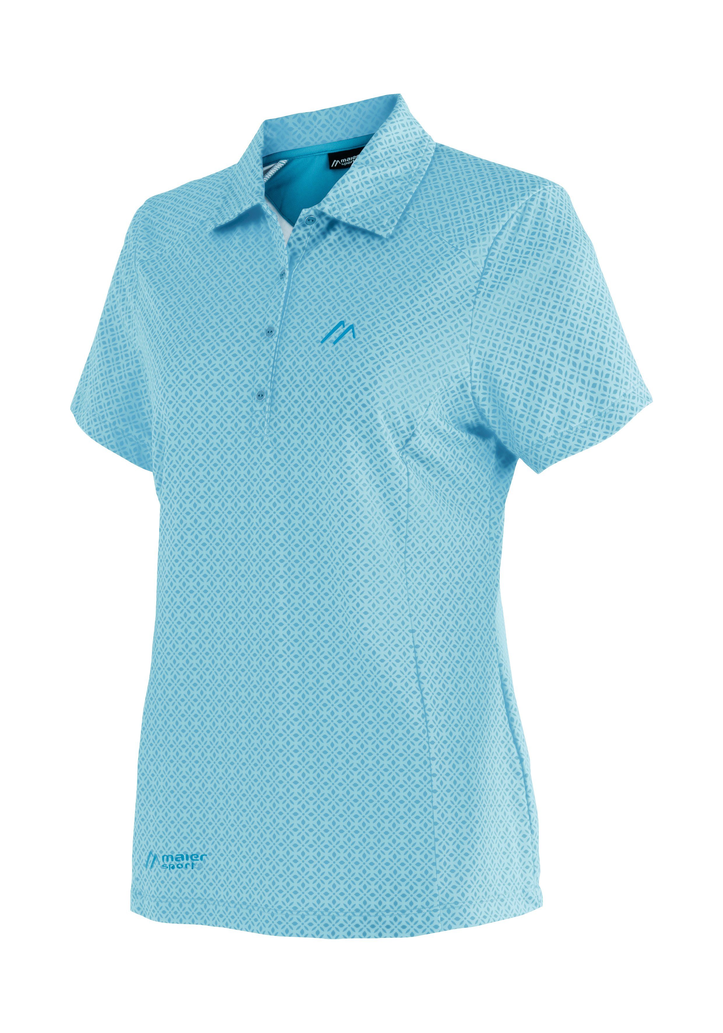 Maier Sports Funktionsshirt Polo-Shirt Damen Pandy W Hemdkragen mit babyblau