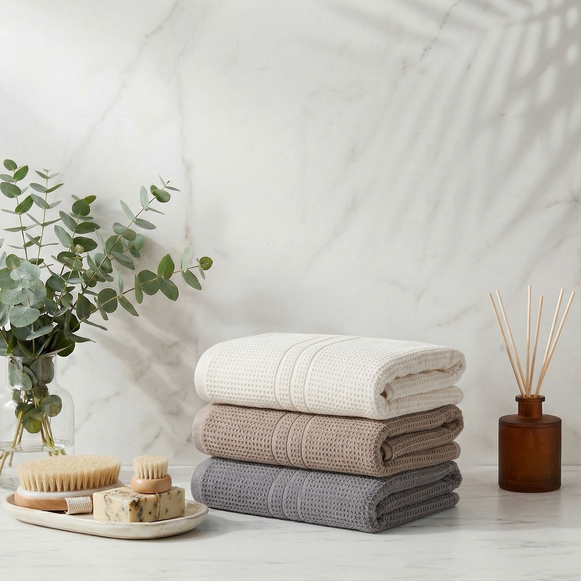 L'Essentiel Maison Handtücher Whitney, Walkfrottier (Set, 3-St), 3-teiliges Set, 100 % Baumwolle, 500 g/m², 50 x 100 cm
