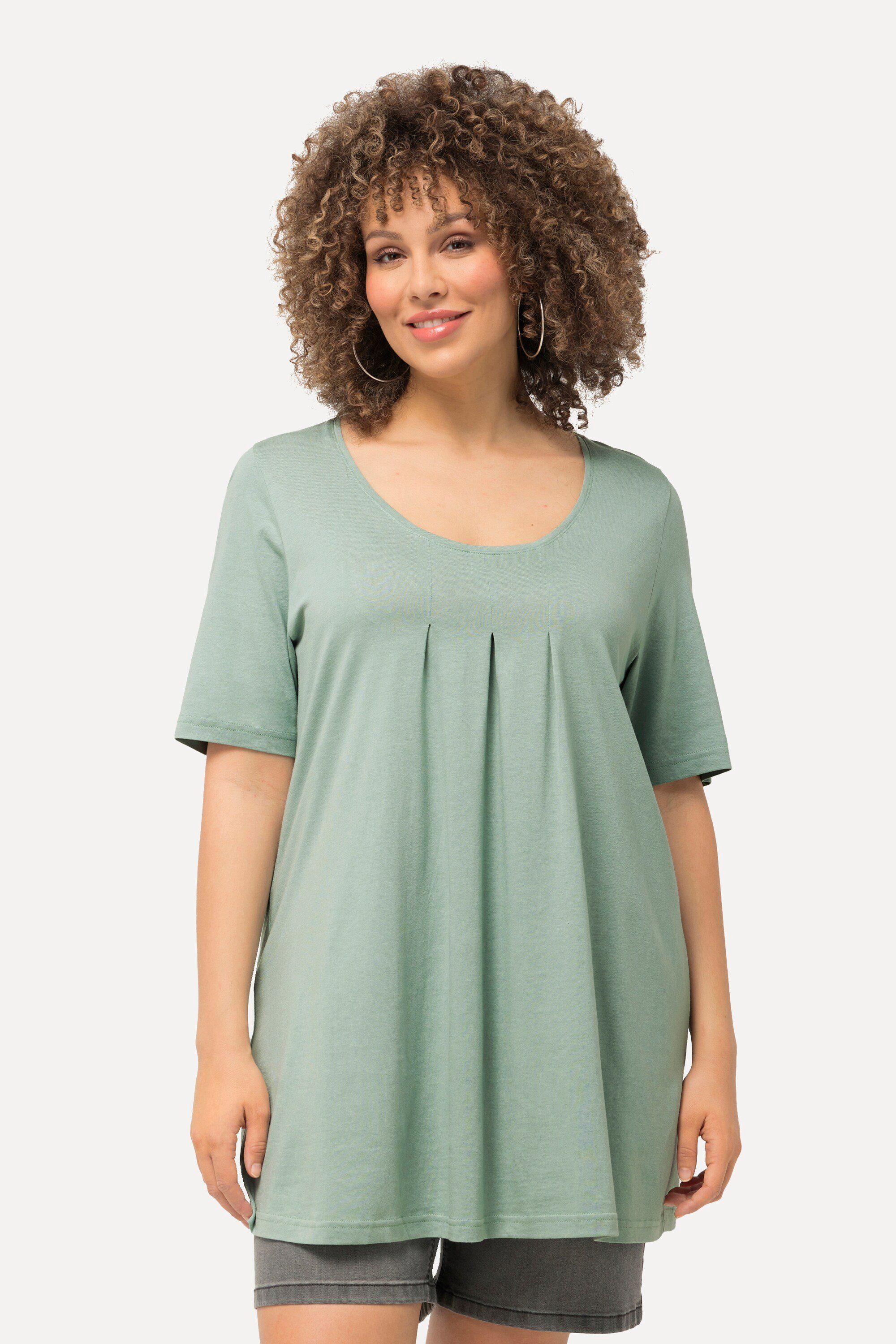 Ulla Popken T-Shirt T-Shirt Zierfalten A-Linie günstig online kaufen