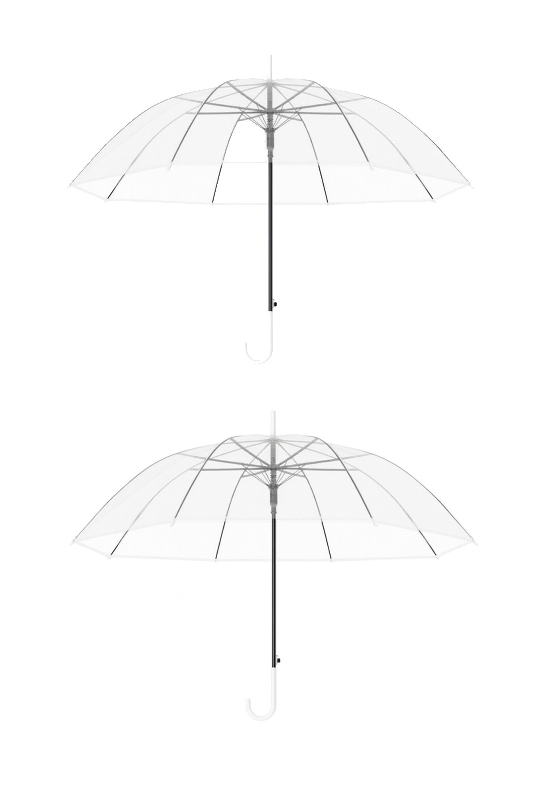 Stockregenschirm Transparenter XXL-Regenschirm mit Automatik-Öffnung Doppelpack