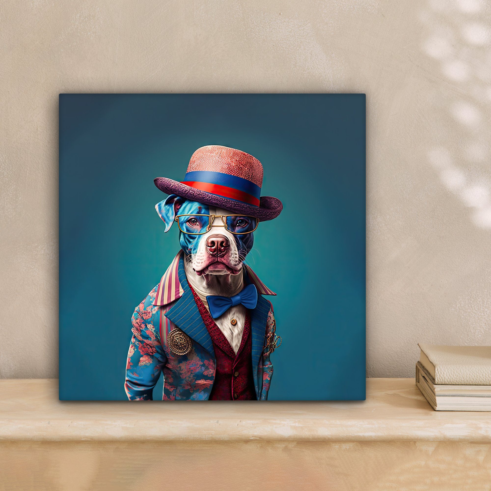 OneMillionCanvasses® Leinwandbild Hund - Hut - günstig online kaufen