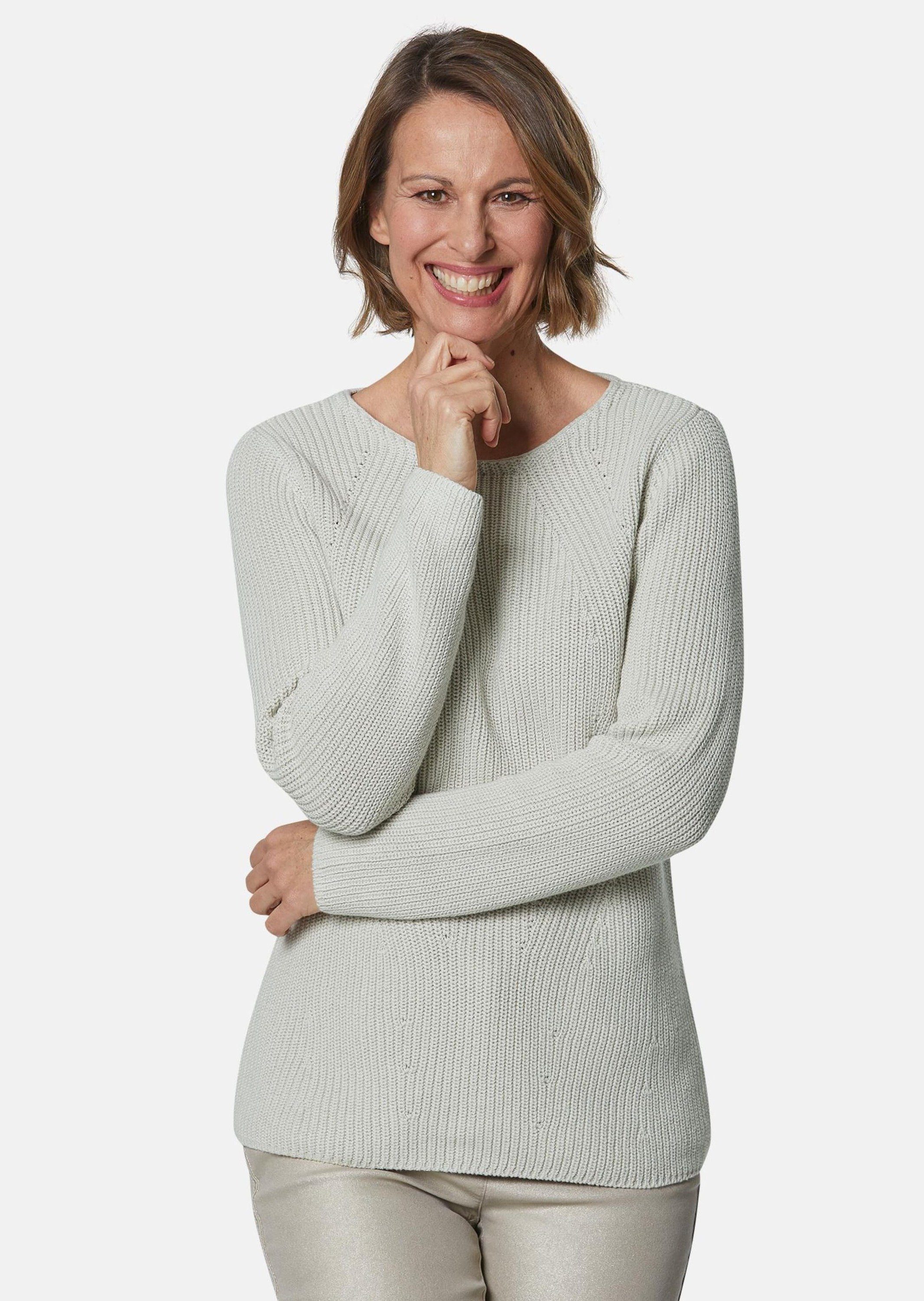 Strickpullover Figurschmeichelnder Pullover aus reiner Baumwolle