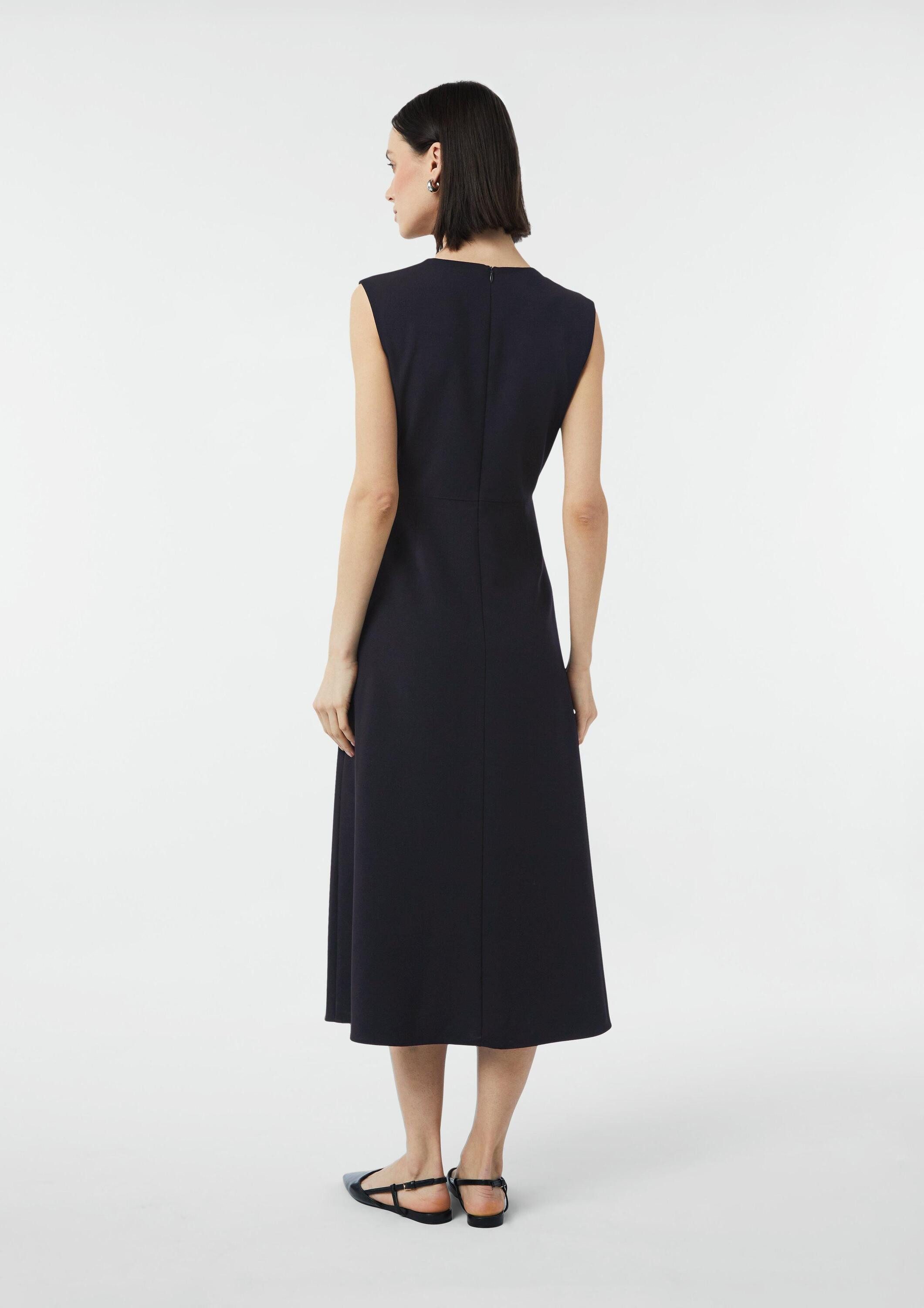 comma Midikleid Kleid Ausgestelltes Midikleid aus Crêpe mit verdecktem Reißverschluss