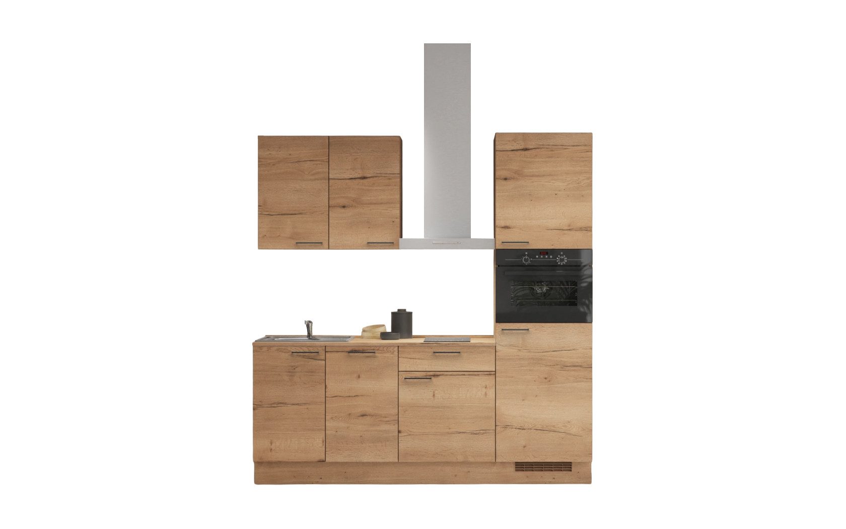 nobilia® Küchenzeile Vardag, individuell anpassbar, gratis Küchenplanung mit Profis, (Breite 210 cm), vormontiert, wahlw. mit E-Geräten, inkl. Lieferung
