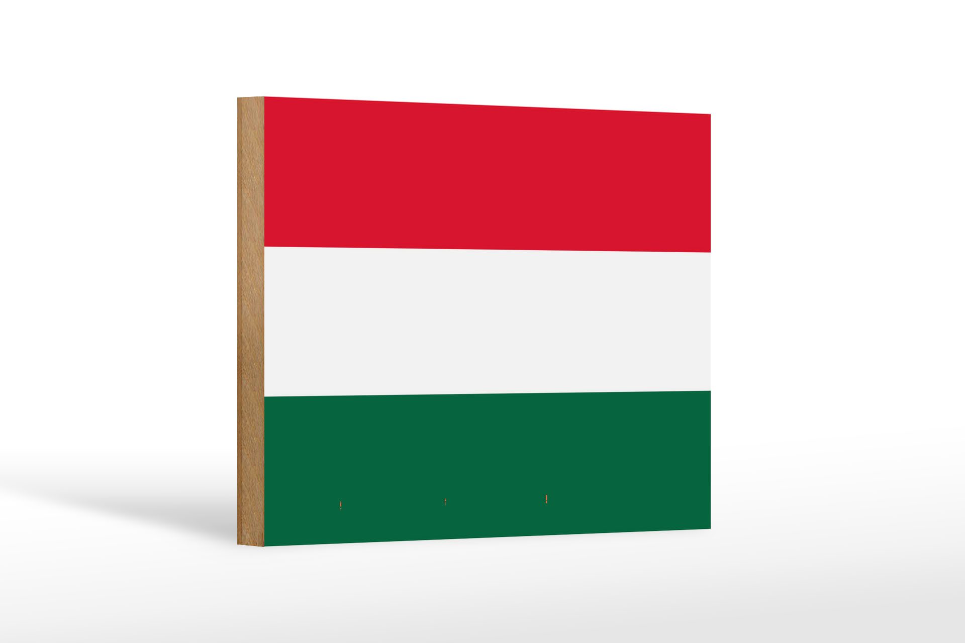 Femer GmbH Holzbild Flagge Ungarns 18x12 cm Flag of Hungary, Flaggen (1 St), Glatte Holzfaserplatte (MDF), vorn beschichtet
