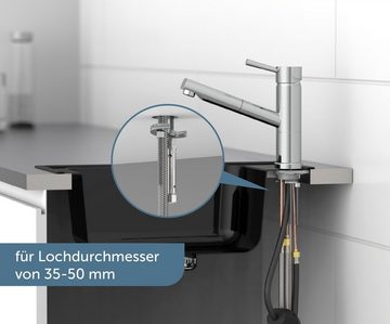 Schütte Spültischarmatur UNICORN (Mischbatterie) Hochdruck Küchenarmatur mit Geschirrbrause, Wasserhahn ausziehbar