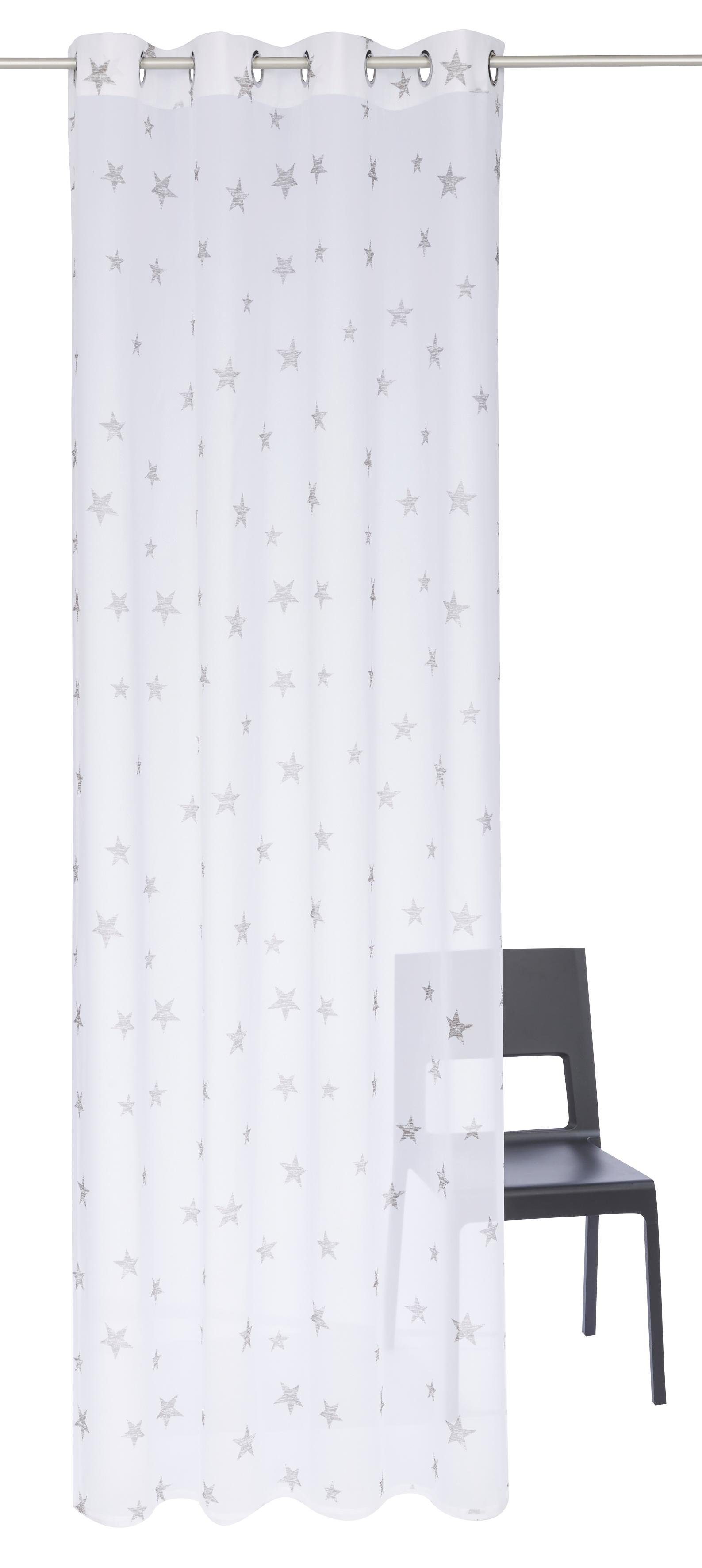 my home Gardine Stern (1 St), Ösen, transparent, Transparent, Voile, Polyes günstig online kaufen