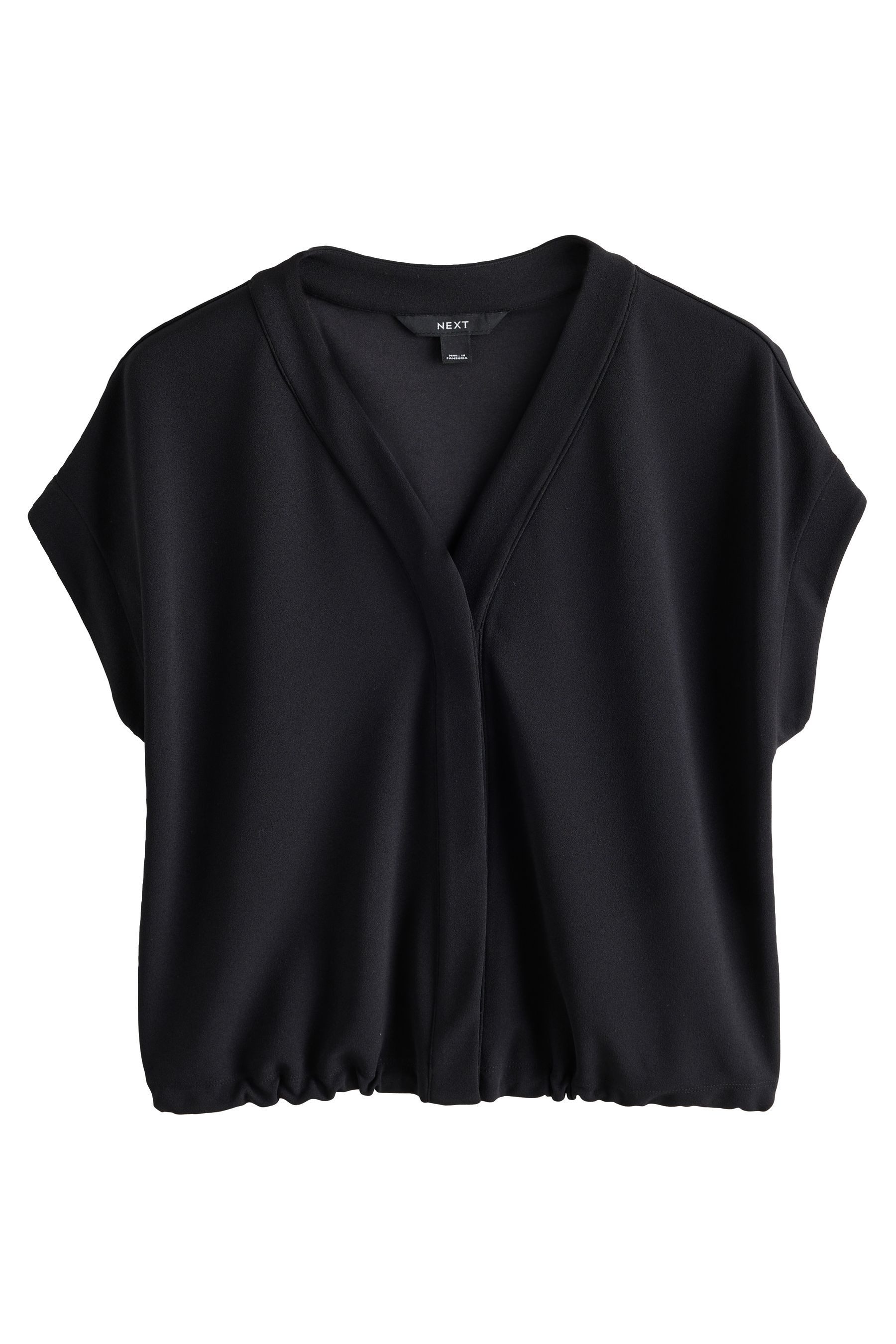Next V-Shirt Kurzarm-Oberteil mit Ballonsaum und V-Ausschnitt (1-tlg)