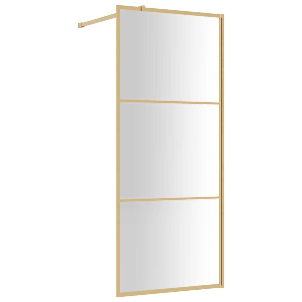 vidaXL Duschwand Walk-in Duschwand Gold 90 x 195 cm Glas und Aluminium, (1 tlg)