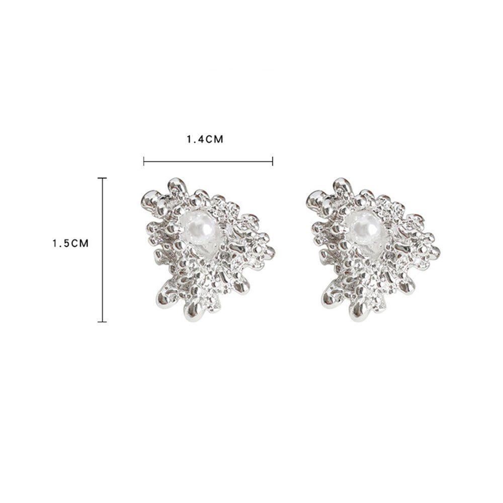 AUzzO~ Paar Ohrstecker Einfaches Ohrringe Braut TemperamentDamenschmuck -Ohrstecker Perlen