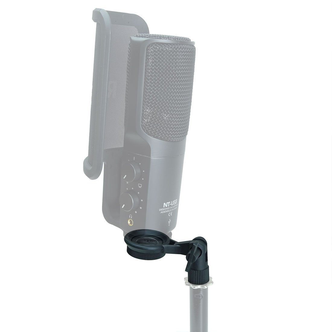 keepdrum Mikrofon-Halterung keepdrum MSA033 Mikrofon-Halterung + Popschutz, (bis 10 Zoll, Set mit Popschutz, Professionelle Mikrofon-Halterung)