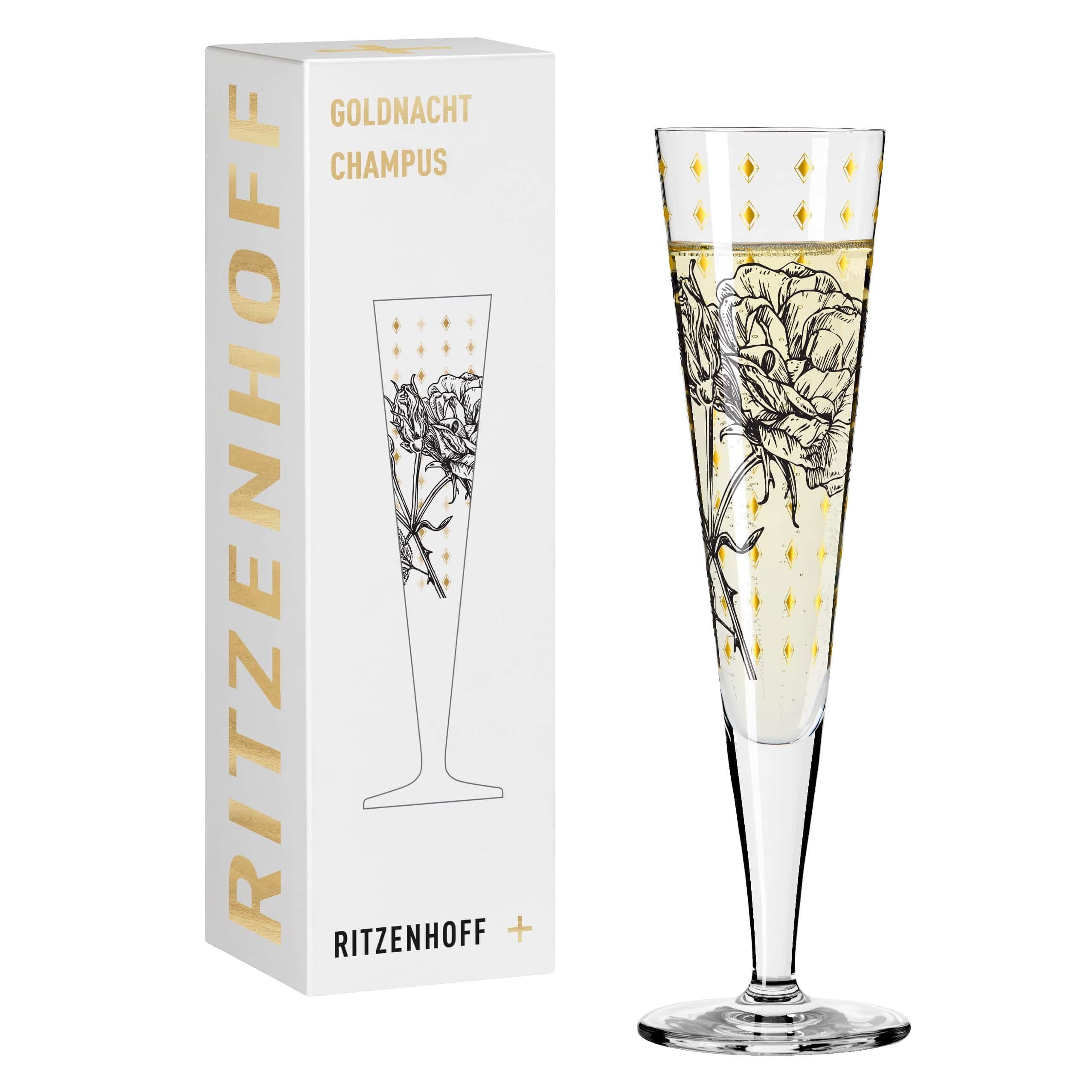 Ritzenhoff Champagnerglas Goldnacht, Kristallglas