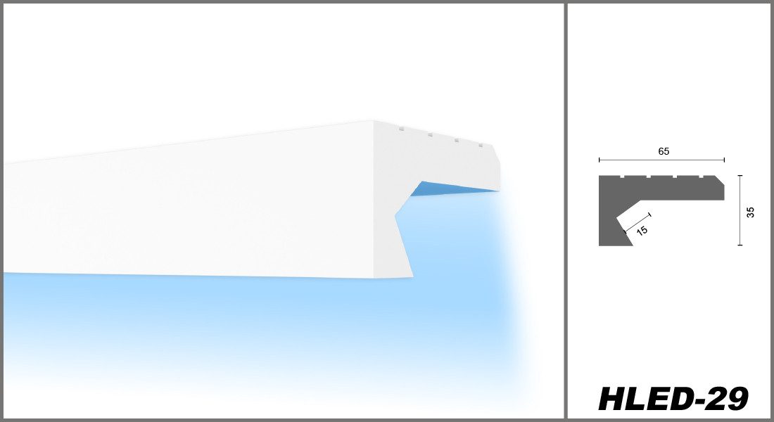 HEXIMO Eckprofil HLED 29 (LED-Schattenfugenprofil Stuckleisten, indirekte B günstig online kaufen