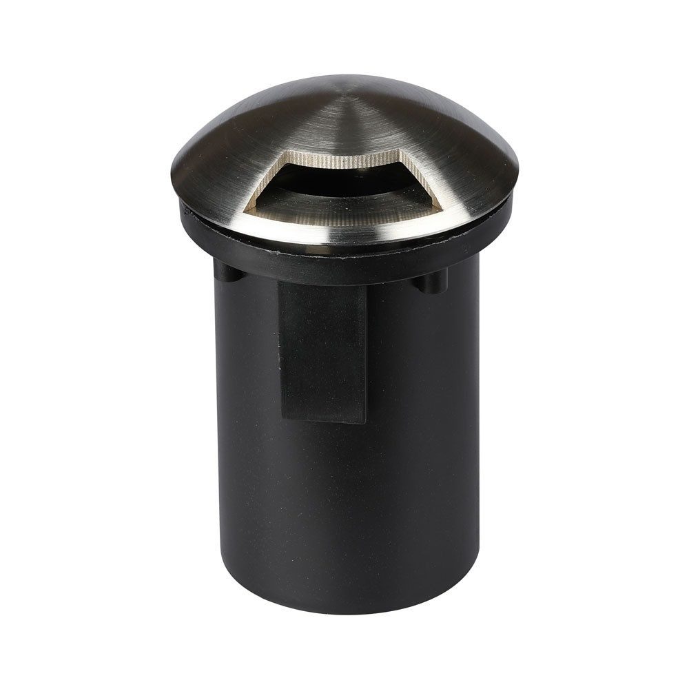 V-TAC Einbauleuchte, Leuchtmittel nicht inklusive, Bodenstrahler Außenleuchte Edelstahl schwarz silber IP67 D 8,7 cm