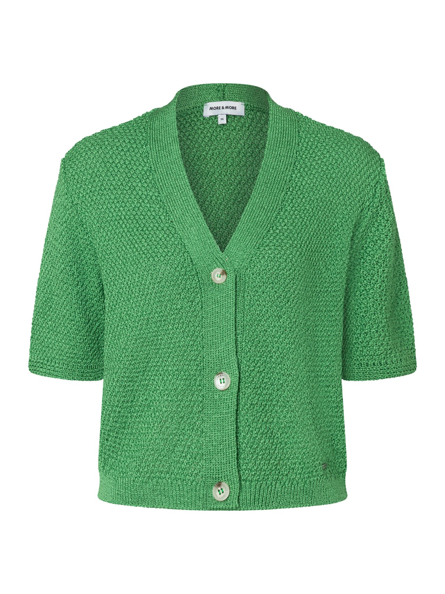 MORE&MORE Strickjacke kurze, shiny Struktur-Strickjacke günstig online kaufen