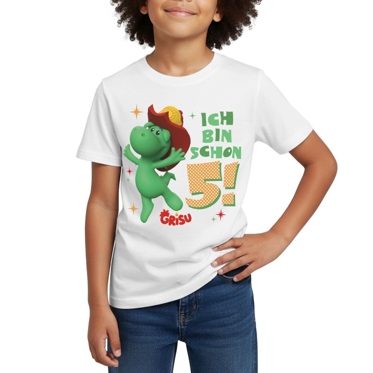 T-Shirt Grisu Der Kleine Drache Geburtstag 5 Jahre Kinder T-Shirt