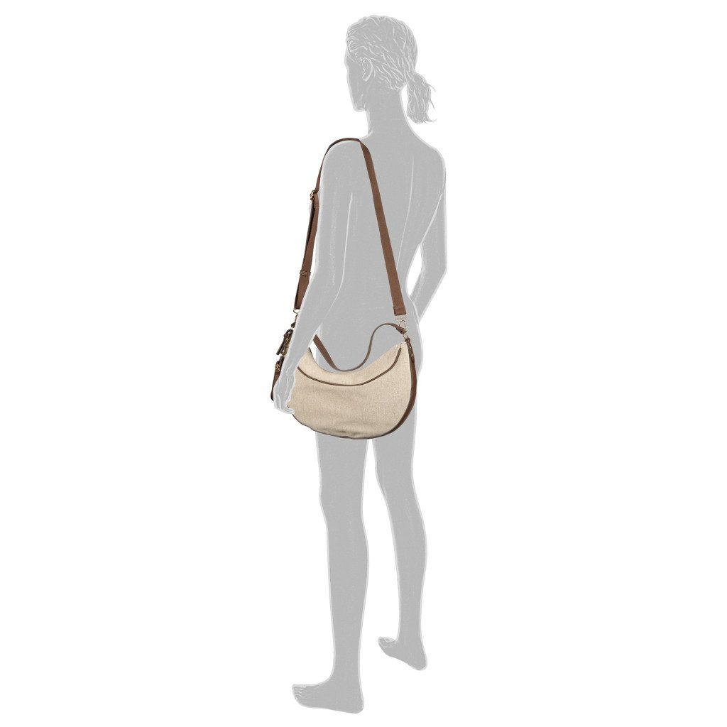 Gabor Hobo Sibylla (Set, 2-tlg., Die abnehmbare Anhängetasche ist ein funktionales Add-on), aus Canvas mit edlem Lederimitat, glänzende Metalldetails & Gurtband