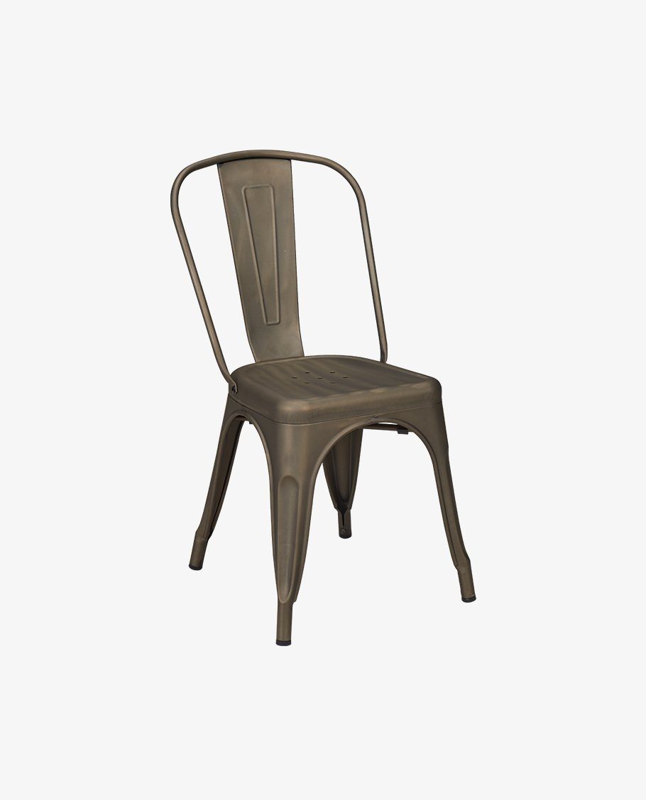 Duhome Esszimmerstuhl, Küchenstuhl Stuhl Esszimmerstuhl braun aus matt/metallic Holz stapelbar aus Sitzfläche METALL