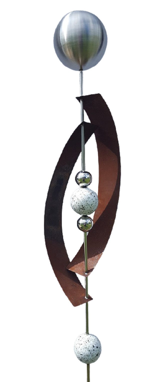 Jürgen Bocker - Gartenambiente Gartenstecker Deimos 145 cm Edelstahl & Cortenstahl Beetstecker Gartenstecker