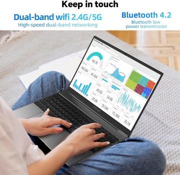 TECLAST Vorwärts gerichtete Stereo-Lautsprecher Notebook (Intel N4100, 256 GB SSD, 8GB RAM, Leistungsstarkes Prozessor,Lange Akkulaufzeit Mattes Display)