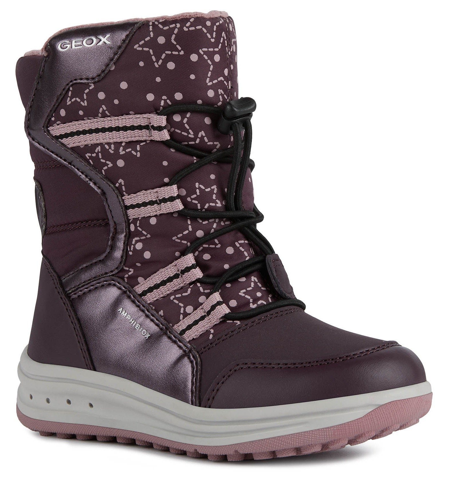 Geox Winterstiefel Snowboots, Klettstiefel mit hübschem Sternchenmuster