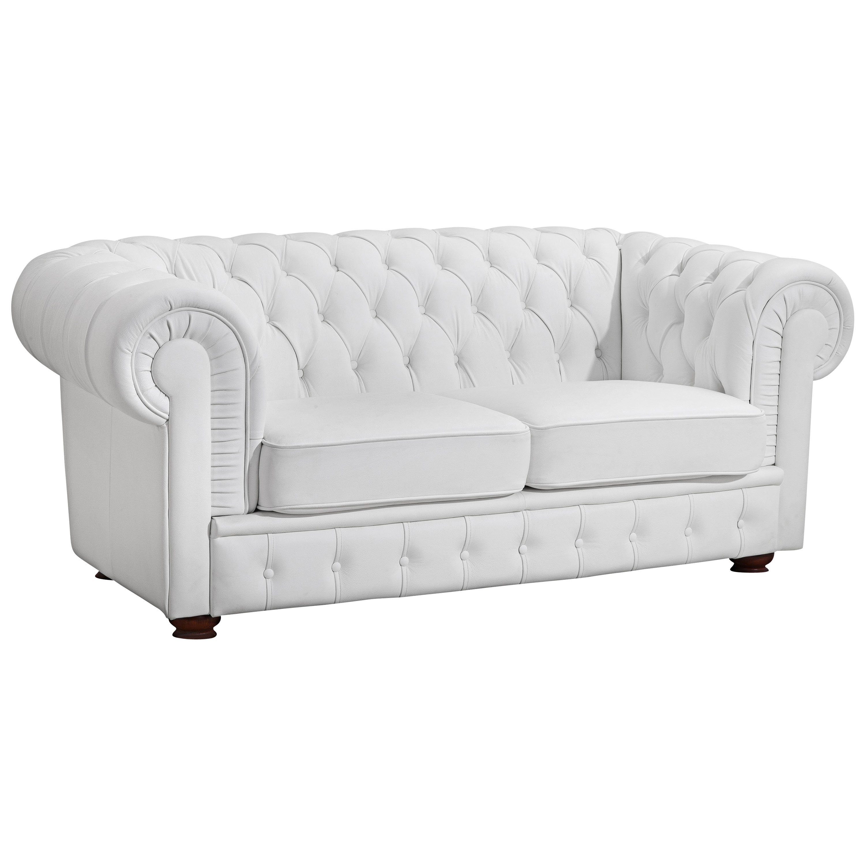 Max Winzer® 2-Sitzer Bridgeport Sofa 2-Sitzer pigmentiertes Nappaleder weiß, 1 Stück, Made in Germany