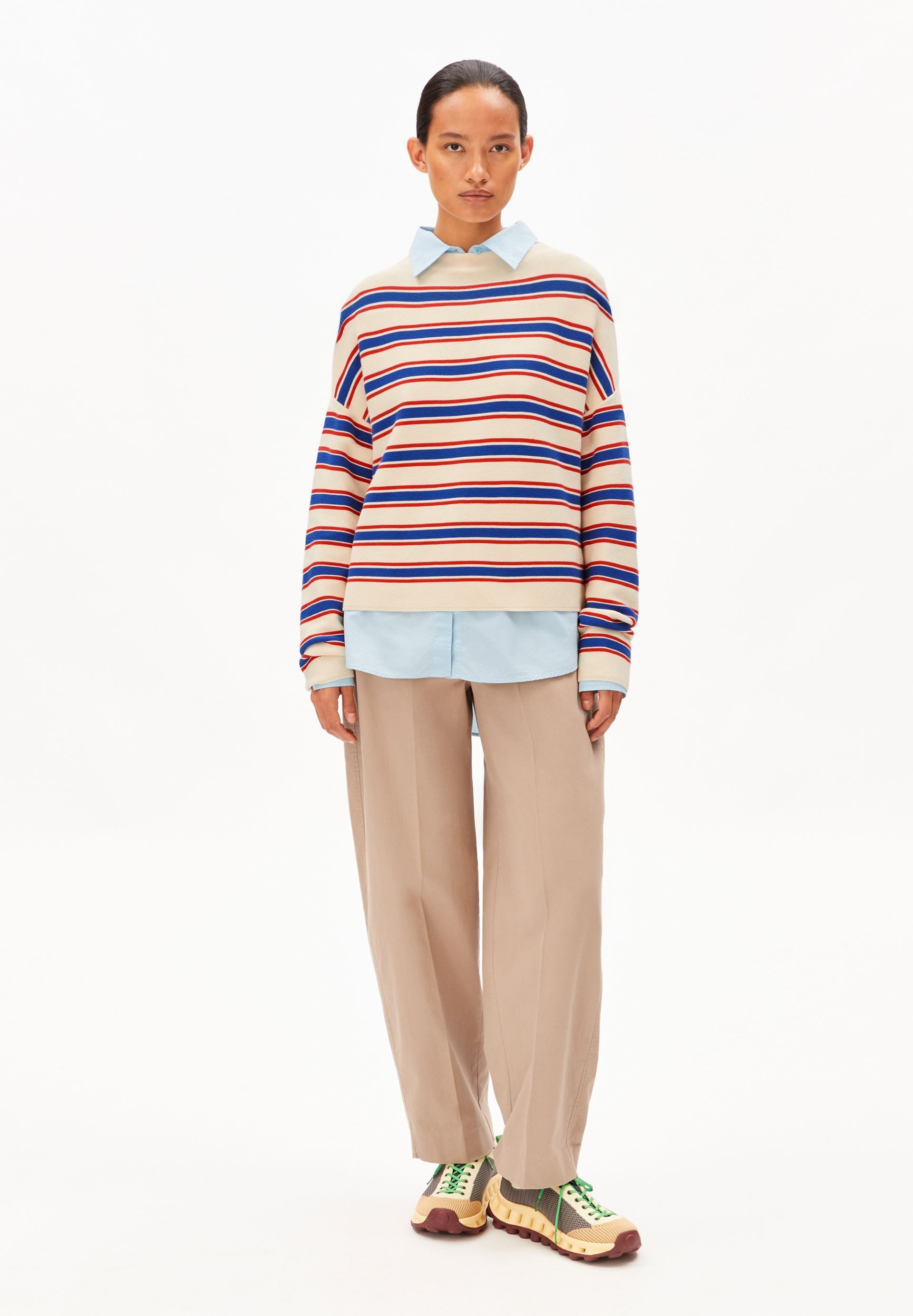 Armedangels Strickpullover MERINAA STRIPES Strickpullover aus Bio-Baumwolle Loose Fit
