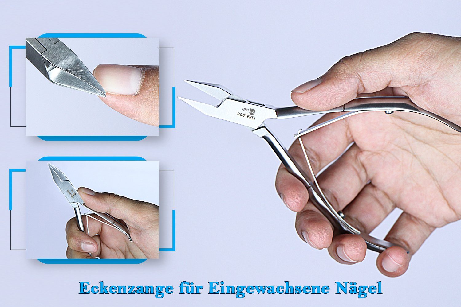 Nägel Fingernägel Nagelzange ergonomisch Eckenzange für eingewachsene SMI Nagelzange Fußnägel,