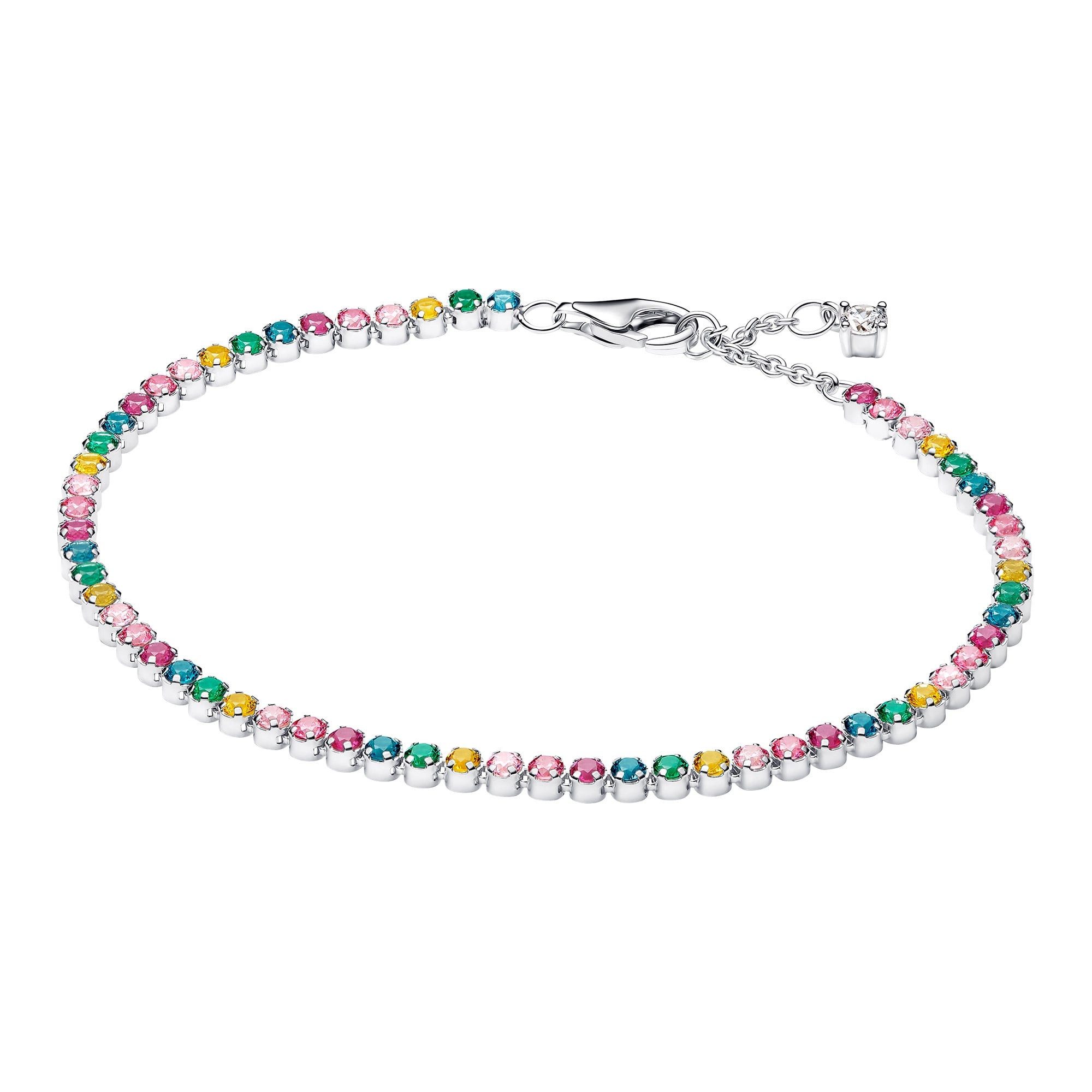 Tennisarmband Tennis-Armband für in Regenbogenfarben Silber