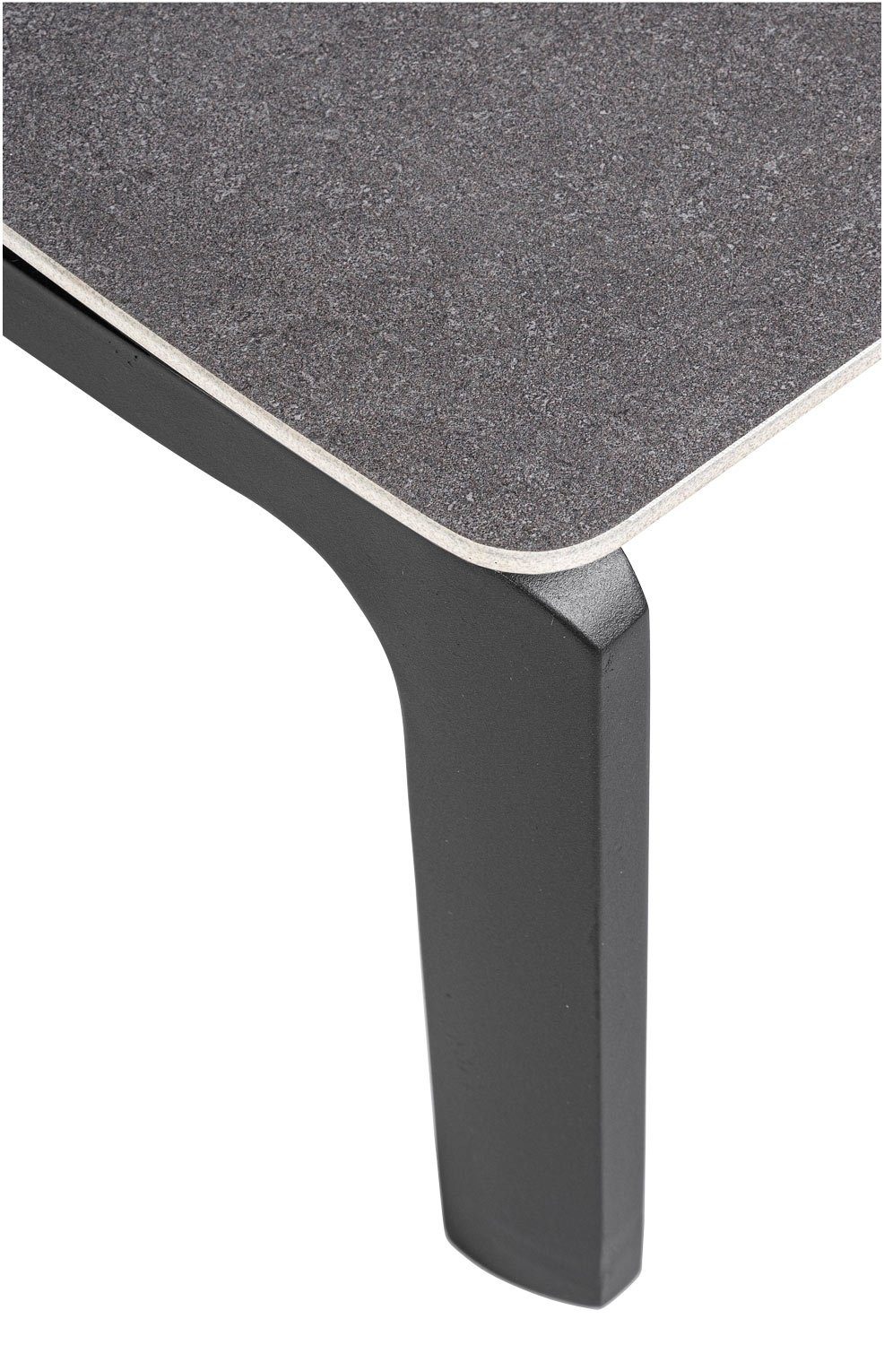 Natur24 Bizzotto Aluminium, 70 Tischplatte Keramik Loungetisch, 33 cm, aus Anthrazit, x Höhe JALISCO, cm, 120 Gartentisch