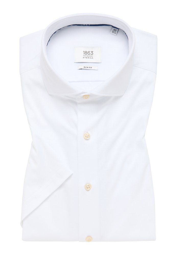 Eterna Kurzarmhemd Jersey Shirt Jersey Kurzarm Weiß
