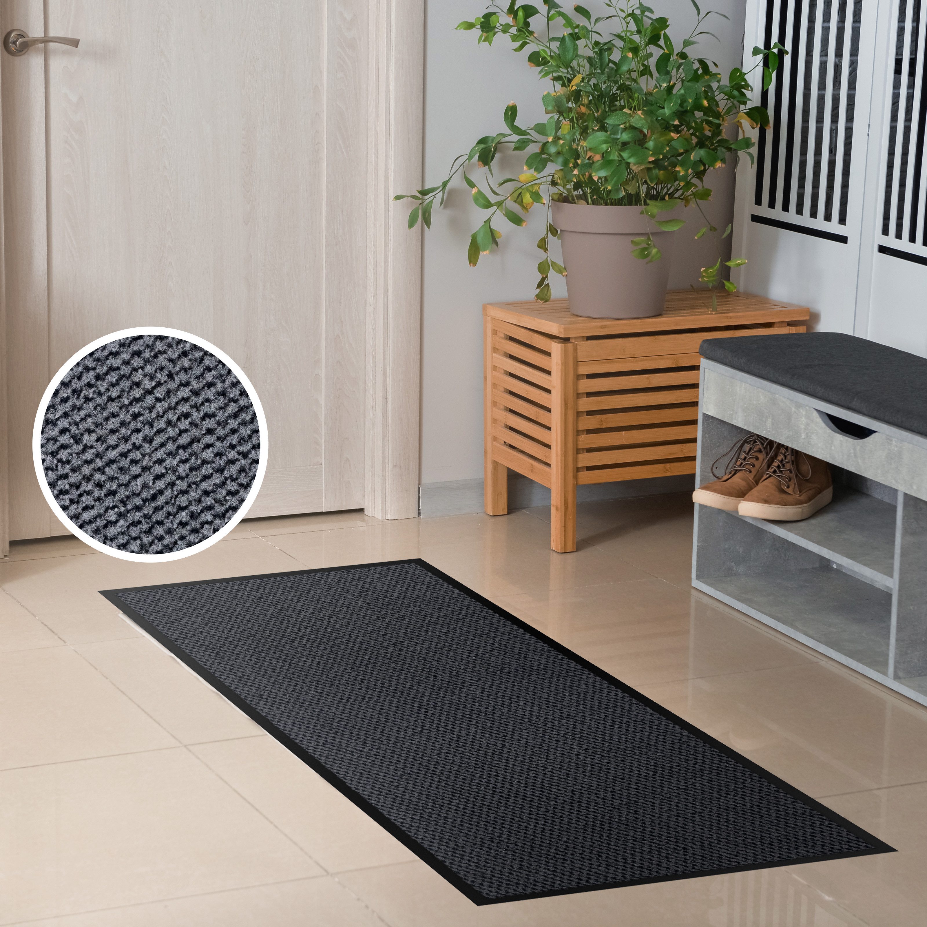 OTTO home Fußmatte Tarron, Schmutzfangmatte Indoor, für Hausflur und Eingangsbereiche, rechteckig, Höhe: 5 mm, Eingangsmatte, rutschfeste Unterseite, meliert