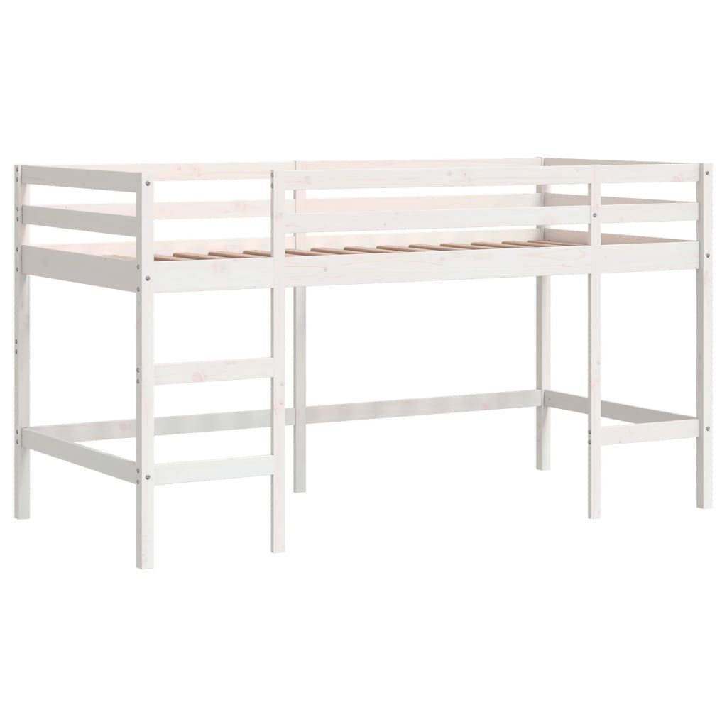 vidaXL Hochbett Kinderhochbett mit Leiter Weiß 80x200 cm Massivholz Kiefer günstig online kaufen