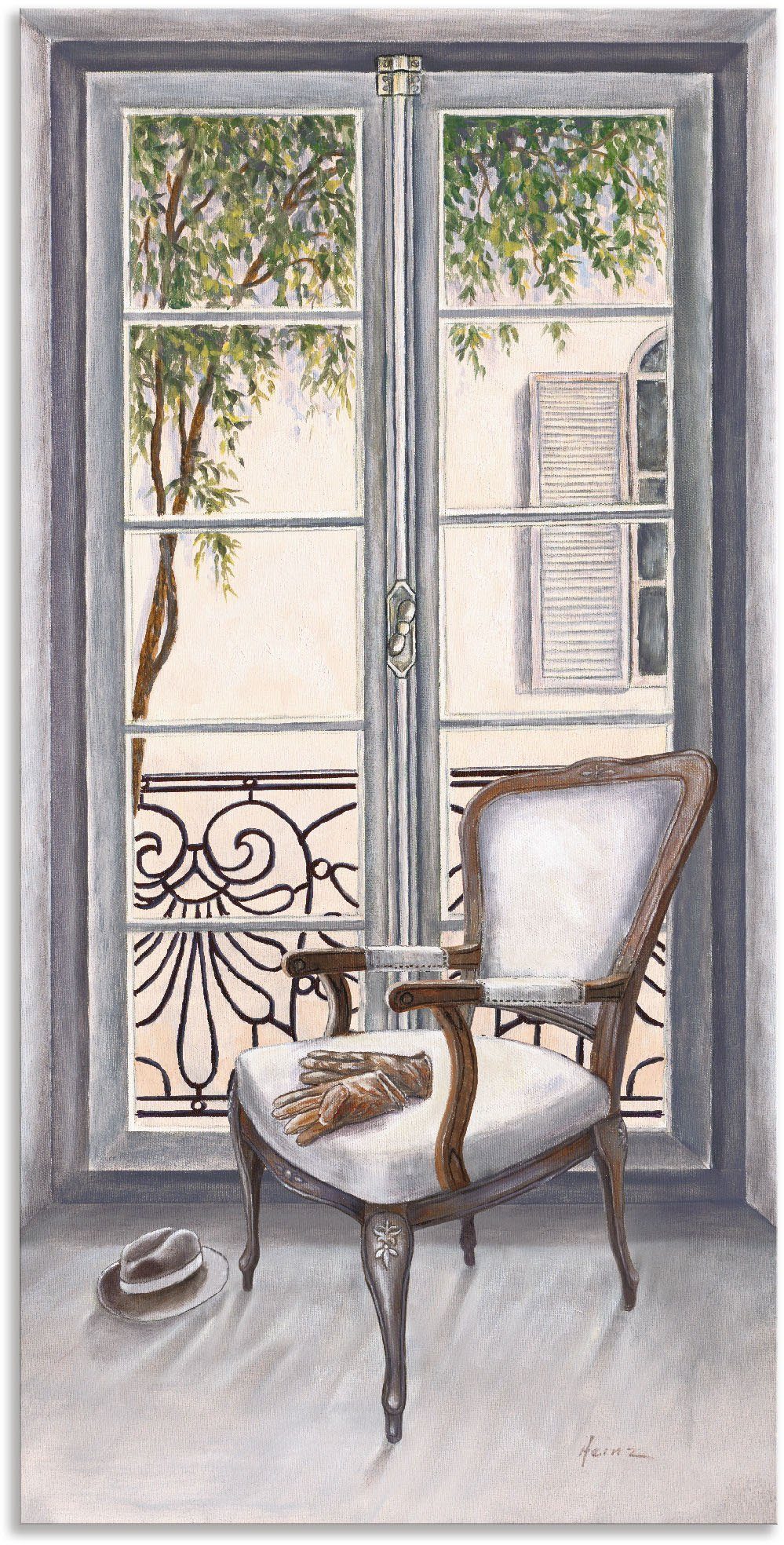 Artland Wandbild Sessel vor einem Fenster, Innenarchitektur (1 St), als Alubild, Leinwandbild in verschied. Größen