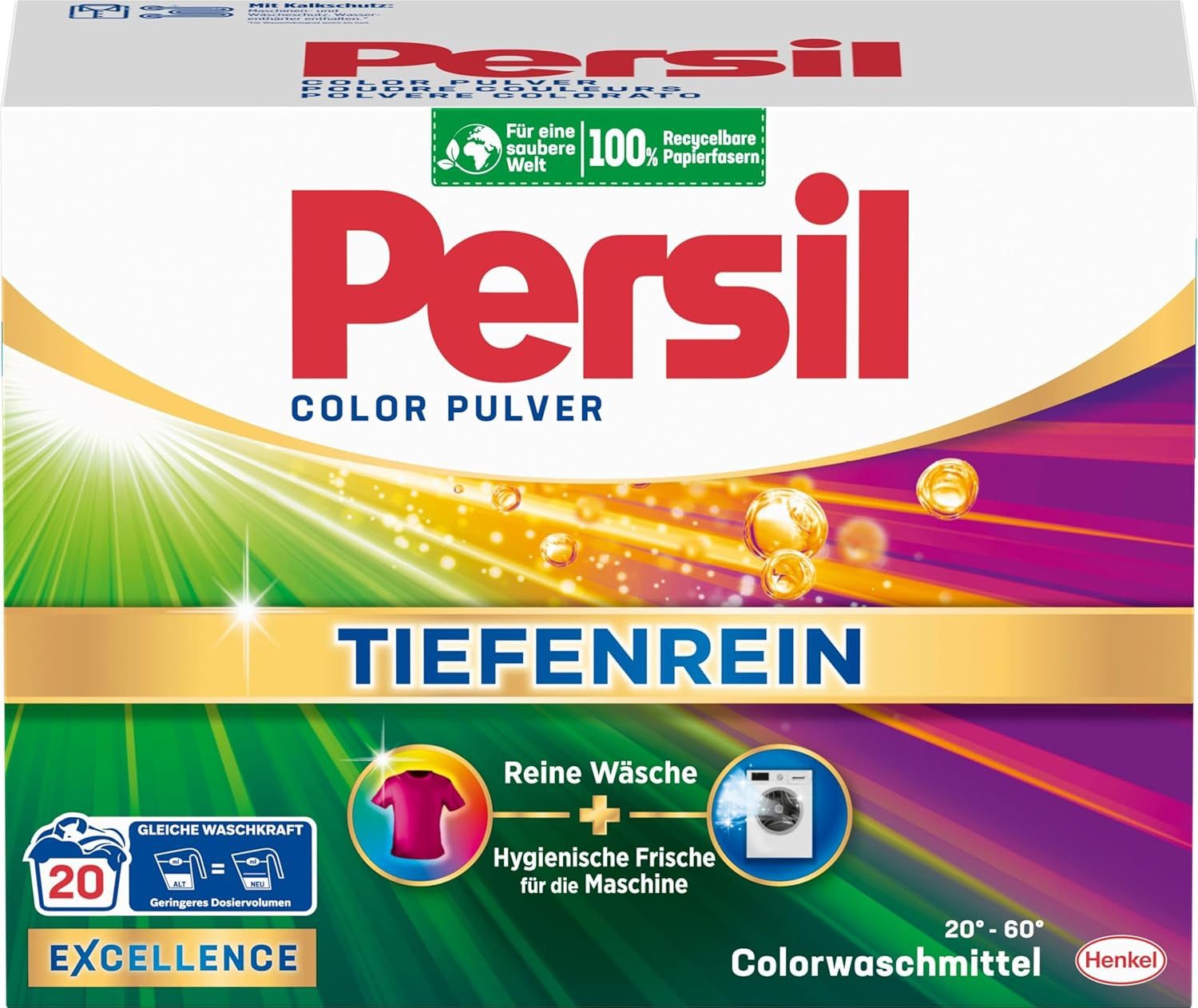 Persil 1x PERSIL Pulver 20 WL Color 1,26kg Colorwaschmittel (1-St)