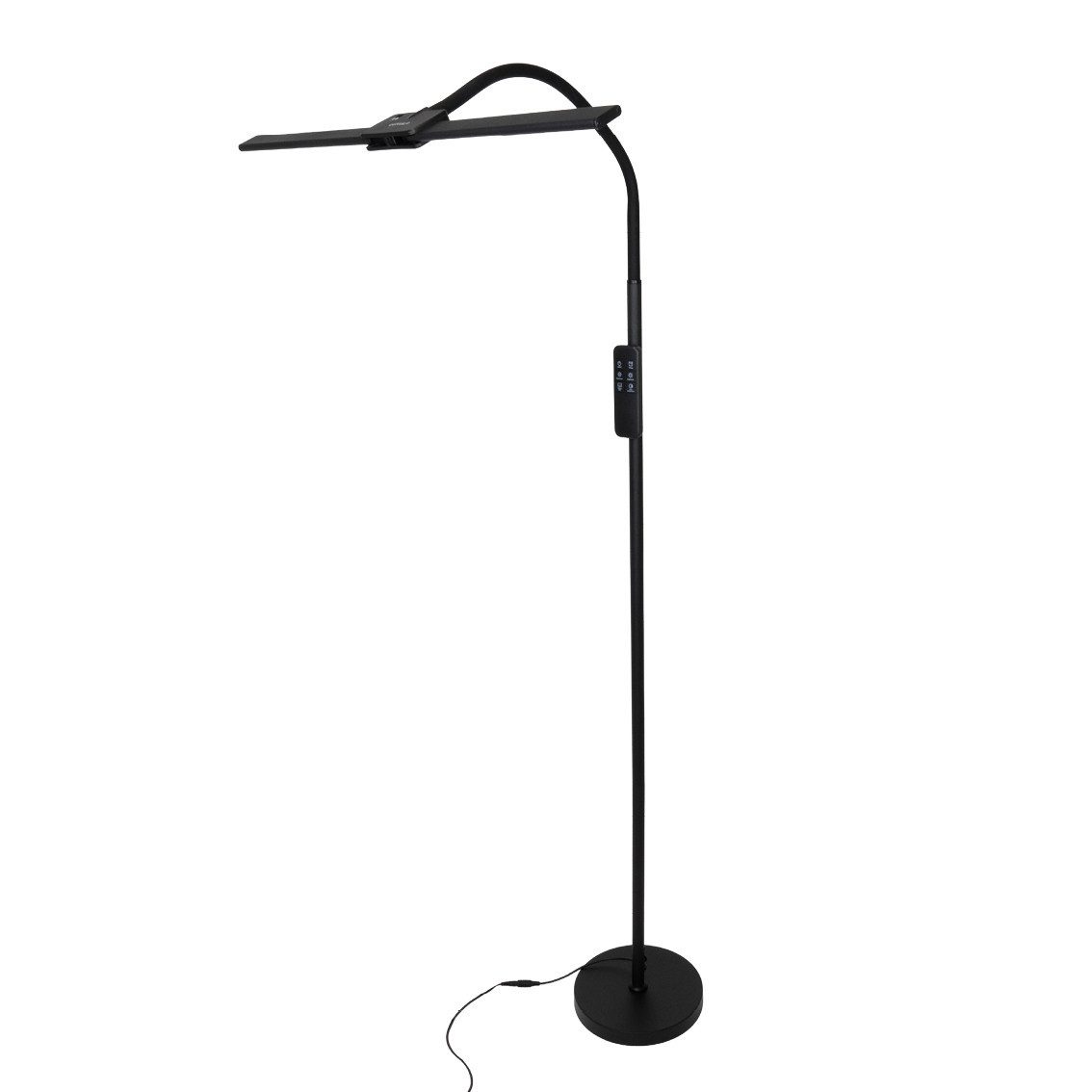 LUXULA LED Stehlampe Doppelkopf-Leuchte, LED fest integriert, 3000- 6500K Warm- Kaltweiß, Kontaktloser Sensor, Flexible Leuchte