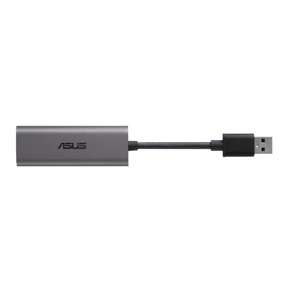Asus USB-C2500 USB-Adapter, 2.5G USB-Dongle 2,5 Gbit/s Plug & Play USB 3.0 kompakt dunkelgrau