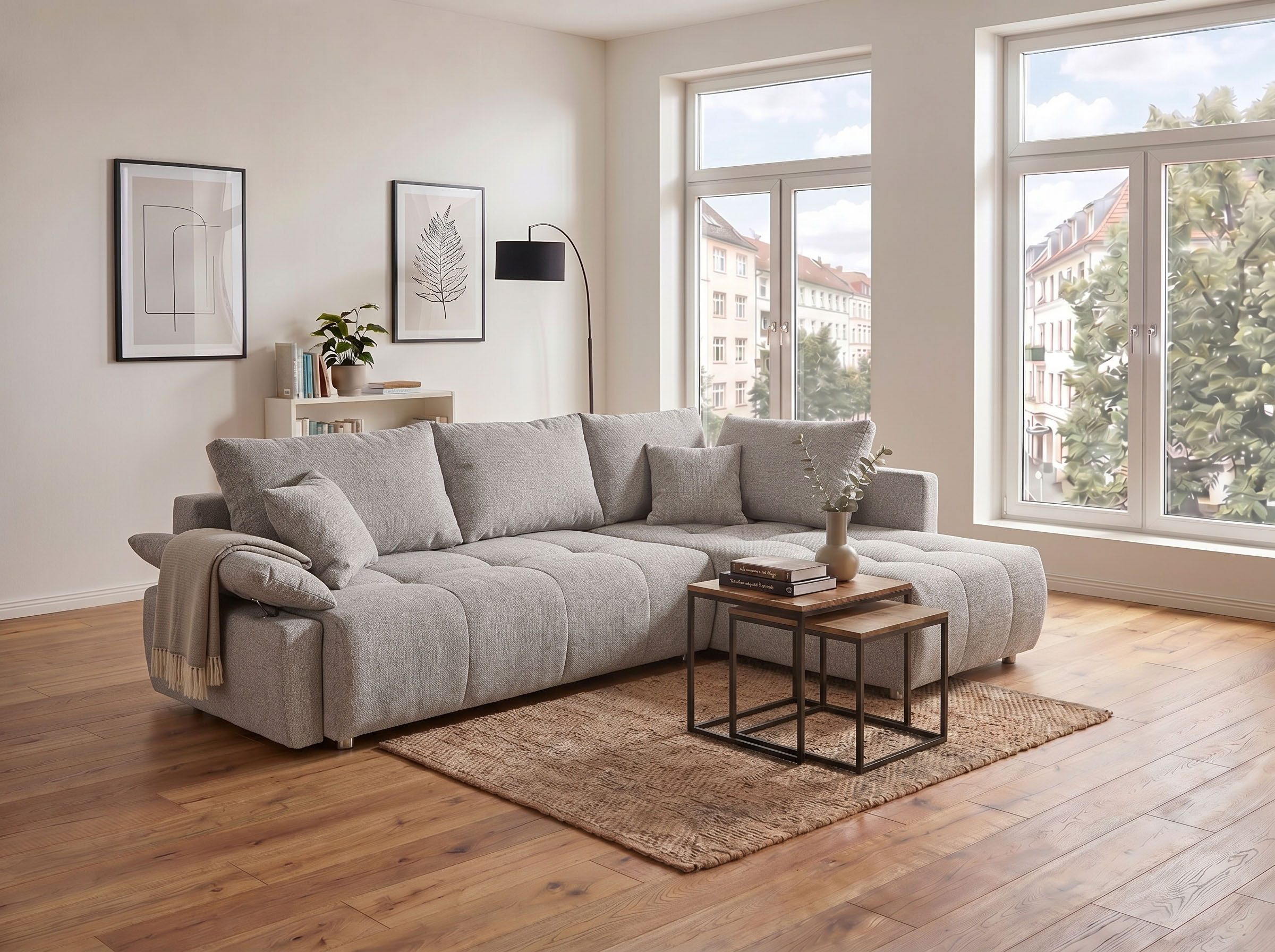 COLLECTION AB Ecksofa Funtastic L-Form, B: 213 cm, Schlaffunktion, Bettkasten, auch in Cord, Armteilverstellung, Bonnellfederkern, frei stellbar