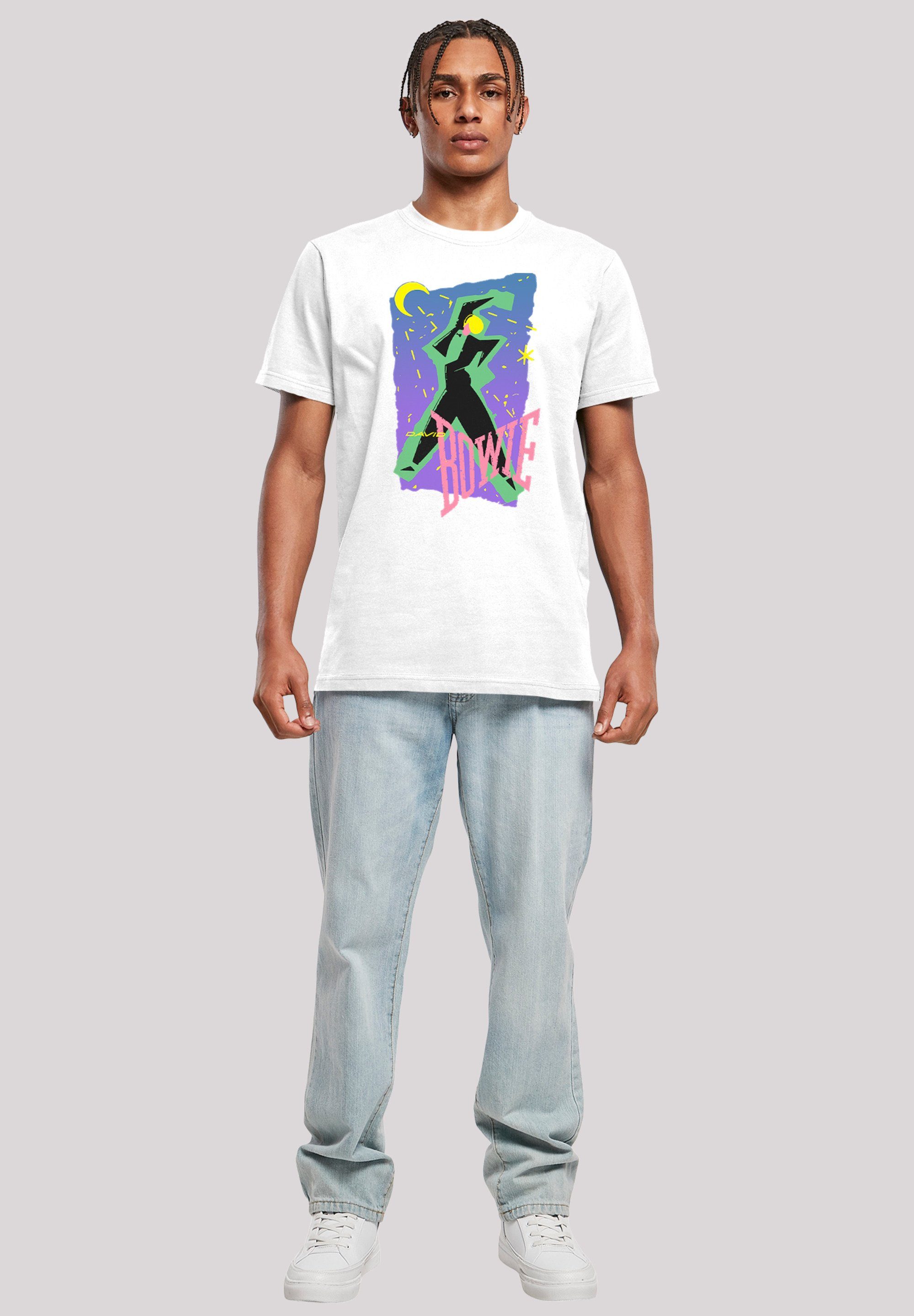 T-Shirt weiß F4NT4STIC Dance David Bowie Moonlight Print