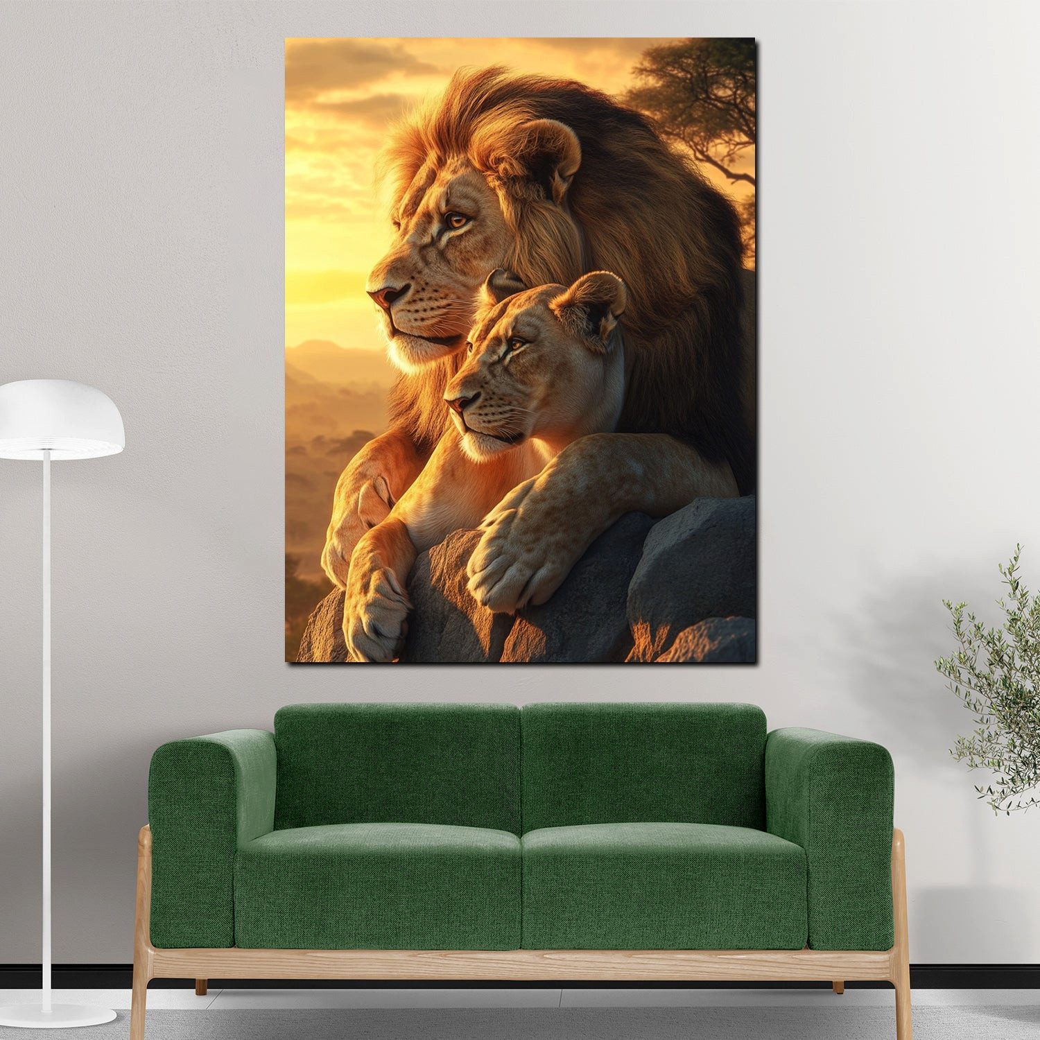 Artedinoi Leinwandbild Löwen majestätische Raubkatzen Leinwandbild Wandbild Kunstdruck XL Wan, Majestätische Löwen