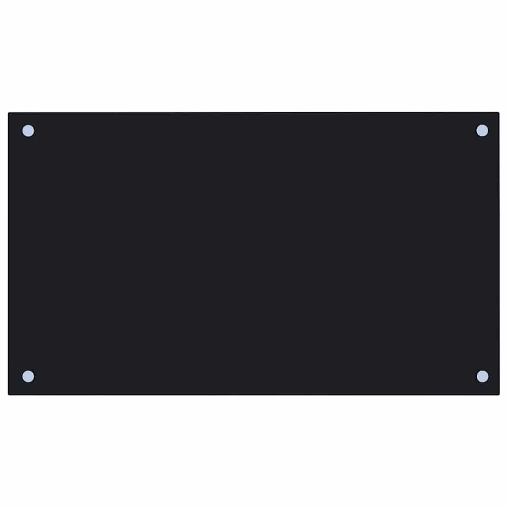 vidaXL Küchenrückwand Küchenrückwand Schwarz 70x40 cm Hartglas, (1-tlg)