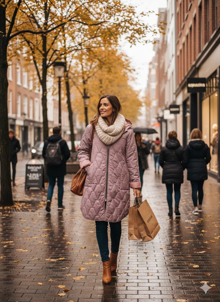 simaranda Langjacke Steppjacke lang stylischer Trenchcoat 5343 mit Kapuze