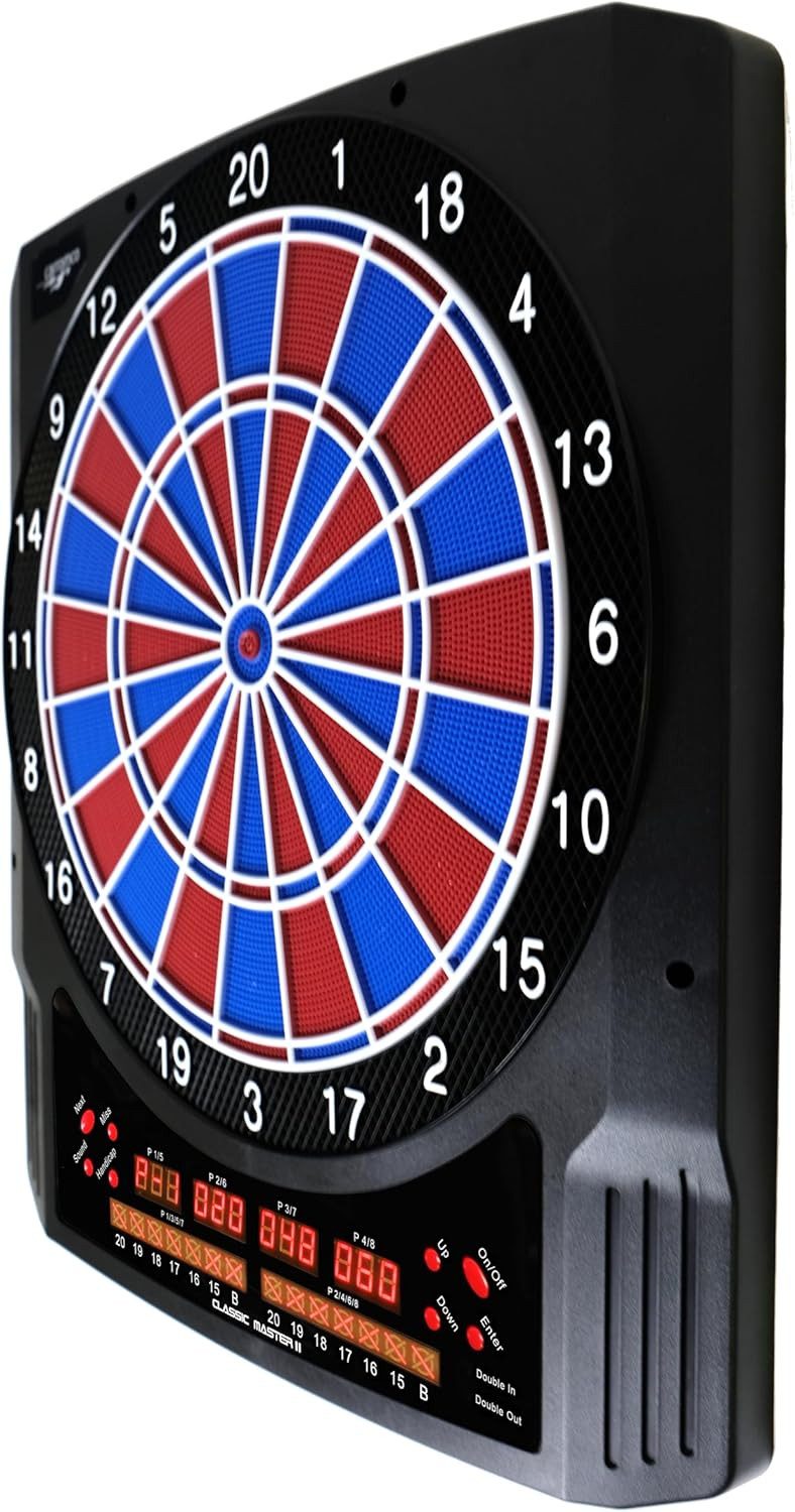 Carromco Zielscheibe Dartscheibe Elektronisch Classic Master II, Dart, Softdarts & Netzteil, 36 Spiele & 585 Varianten